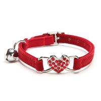 pet Soft Velvet Dog Collar Love Heart
