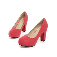 chunky heel pumps 11+