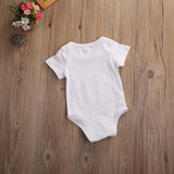 Letter Printed Toddler Kids Short Sleeve Round Neck Causal One Piece Newborn Outfits bby