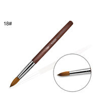 Sable Acrylic Brush UV Gel Carving Pen Brush Liquid Powder DIY Nail Drawing Flat Round Red Wood Nail Art Brush