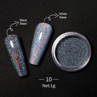 Reflective Glitter Nail Powder Green Red Holographic Nail Art Dust Shinning Chrome Pigment DIY Manicures Decoration