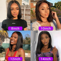 4x4 Lace Closure Wigs Straight Short BOB Honey Blonde Highlight Human Hair Wigs Straight Lace Front Wig Remy Hair BOB