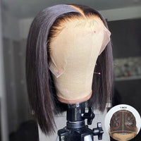 4x4 Lace Closure Wigs Straight Short BOB Honey Blonde Highlight Human Hair Wigs Straight Lace Front Wig Remy Hair BOB