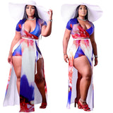 Plus Size avail V Collar Split Fork Rope Casual Two Piece Nightclub Skirts - Divine Diva Beauty