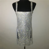 Sparkle Metal Diamond Crystal Party Dress Sexy Backless Halter Neck - Divine Diva Beauty