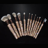 12pcs Diamond-studded makeup brushes - Divine Diva Beauty