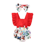 Cute Newborn Baby Girl Clothes Ruffle Backless Cherry outfit bby