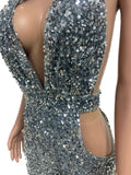 Luxurious Sequin Halter Mini Dress