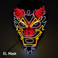 Cosplay Halloween Party Mask Luminous Light up Led Mask EL Wire Neon Glowing Anime Mask Masque Masquerade Masks Horror Mask