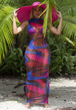 See Through Print Maxi Long Dress - Divine Diva Beauty