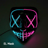 Cosplay Halloween Party Mask Luminous Light up Led Mask EL Wire Neon Glowing Anime Mask Masque Masquerade Masks Horror Mask