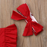 Cute Newborn Baby Girl Clothes Ruffle Backless Cherry outfit bby