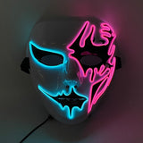 Cosplay Halloween Party Mask Luminous Light up Led Mask EL Wire Neon Glowing Anime Mask Masque Masquerade Masks Horror Mask