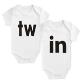 TW IN Letter Print Newborn Infant Baby Boys Girls Outfits bby