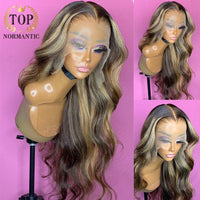 Brazilian Remy Human Hair Wig with Pre Plucked Hairline Highlight Color Body Wave 13x6 Lace Front Wigs