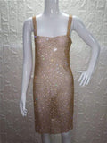 Sparkle Metal Diamond Crystal Party Dress Sexy Backless Halter Neck - Divine Diva Beauty