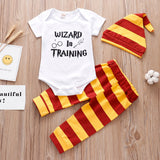 3PC Newborn Baby Boys Girls Clothes Summer Little Wizard Arrived Infant Baby Outfit bby