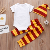 3PC Newborn Baby Boys Girls Clothes Summer Little Wizard Arrived Infant Baby Outfit bby