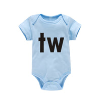 TW IN Letter Print Newborn Infant Baby Boys Girls Outfits bby