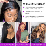 30 Inch 13x1 Transparent Lace Frontal Wig Bone Straight Lace Front Human Hair Wigs Pre Plucked Straight Frontal Human Wig 250% - Divine Diva Beauty
