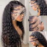 13x4 Lace Frontal Wig Curly Human Hair Wigs Brazilian Deep Wave Wig Pre Plucked Wig Melted Transparent Lace Front Wigs