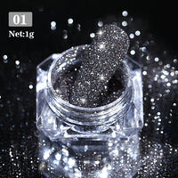 Reflective Glitter Powder Sea Salt Nail Powder Shining Nail Glitter Chrome Pigment Dust Holo Powder Nail Decoration