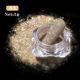 Reflective Glitter Nail Powder Green Red Holographic Nail Art Dust Shinning Chrome Pigment DIY Manicures Decoration