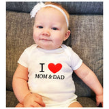 Infant Baby Clothes I Love Mom + Dad Cute Toddler onesies bby