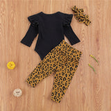 Baby Girl Clothing Kid Girl Leopard Flying Sleeve outfit bby