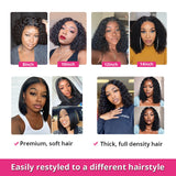 Jerry Curl Bob Wig Human Hair Wigs Brazilian Deep Wave Wig Transparent Lace Wigs Preplucked Hairline Natural Hair - Divine Diva Beauty