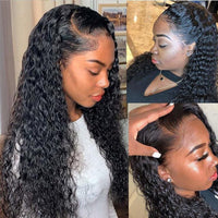 Loose Deep Wave Frontal Wig Hd Transparent Curly Lace Front Human Hair Wigs Glueless Full Water Wave Wet And Wavy Lace Front Wig - Divine Diva Beauty