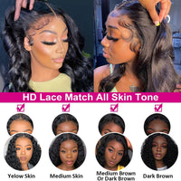 Transparent Body Wave Lace Front Wig 220 Raw Wavy Human Hair Lace Front Wigs Pre Plucked Body Wave Frontal 4x4 Lace Closure Wigs - Divine Diva Beauty