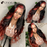 Brazilian Wave Red High Gloss Lace Front Wig Color 13x4 Lace Front Human Hair Wig 180% Density 4x4 Lace Closed Wig