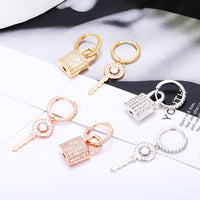 Key Lock Hanging Earrings