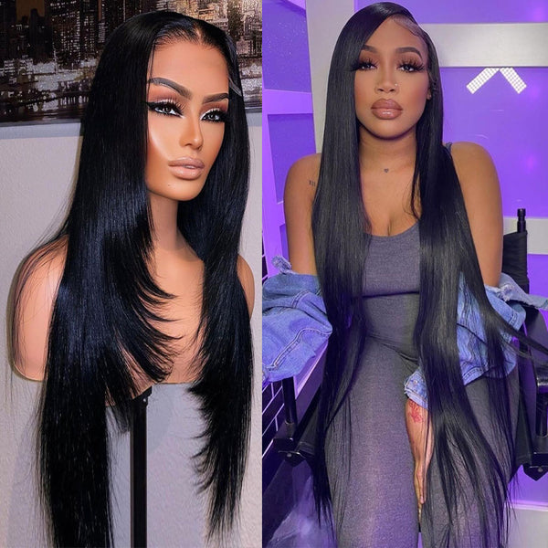 Hd Lace Frontal Wig 30 40 Inch Straight Human Hair Wigs  Pre Plucked With Baby Hair 13x4 13x6 Straight Lace Front Wig - Divine Diva Beauty