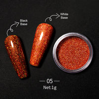 Reflective Glitter Nail Powder Green Red Holographic Nail Art Dust Shinning Chrome Pigment DIY Manicures Decoration