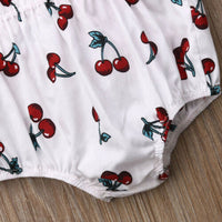 Cute Newborn Baby Girl Clothes Ruffle Backless Cherry outfit bby