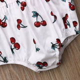 Cute Newborn Baby Girl Clothes Ruffle Backless Cherry outfit bby