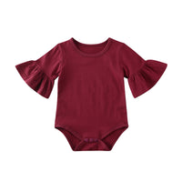 Baby Girl Flare Sleeve Solid Outfits bby