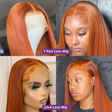 Straight 13x4 Human Hair Wigs Ginger Orange Lace Front Wig Bone Straight Lace Frontal Wig Brazilian Remy T Part Hair