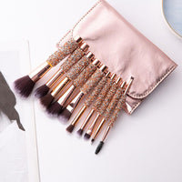 10pcs/set Gold Diamond Makeup Brushes Set Foundation Blending Powder Eye Face Brush Makeup Tool Kit Female makeup - Divine Diva Beauty