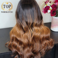 250 Density Body Wave U Part Wigs 26inch Ombre Brown Color Remy Indian Human Hair Glueless