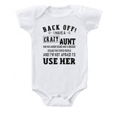 Back Off I Have A Crazy Aunt Printed Infant Boys Girls Onesie bby