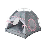 Pet Dog Tent House Flower Print Enclosed Tent