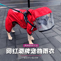 Pet Dog Raincoat Waterproof Detachable Rain Jacket