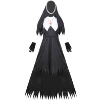 Women Scary Costumes Halloween Masquerade Evil Party Uniform Nun Dress