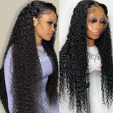 13x4 HD Transparent Lace Front Human Hair Wigs Deep Wave Lace Frontal Wig Pre Plucked Brazilian 4x4 Closure Lace Wigs