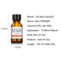 15ML Nail Prep Dehydrator And Nail-Primers Long Lasting Air Dry Sterilization Liquid For Gel Polish