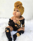 Newborn Baby Girl Off Shoulder Flower outfit bby