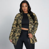 Women Rivet camo  Plus Size avail outerwear